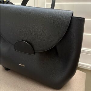Polene Black Leather Shoulder Bag